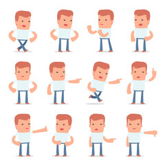 Set of Angry and Wrathful Character Casual Boy abuses and accuse