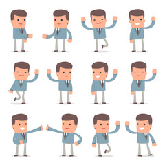 Set of Funny and Cheerful Character Graduate Student welcomes po