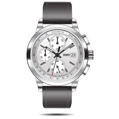 Watch chronograph Stainless steel vector isolated illustration.