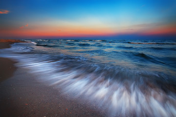 Magnificent long exposure sea sunset