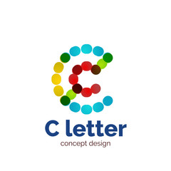 Vector modern minimalistic dotted letter concept logo