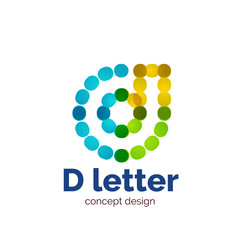 Vector modern minimalistic dotted letter concept logo