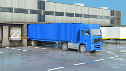 Cargo Transportation - Truck in the warehouse