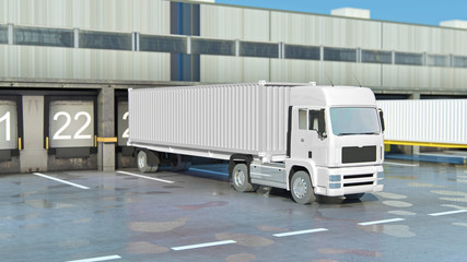 Cargo Transportation - Truck in the warehouse