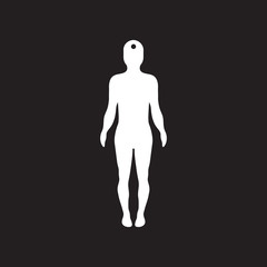 flat icon in black and white style body stroke