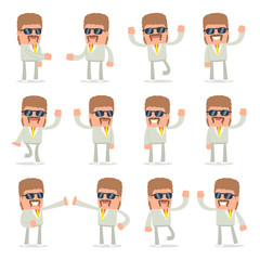 Set of Funny and Cheerful Character Impudent Reseller welcomes p