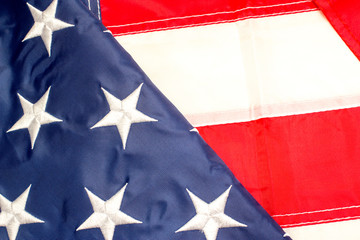 US flag, close up view