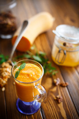 pumpkin smoothie with nuts and honey