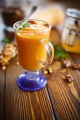 pumpkin smoothie with nuts and honey