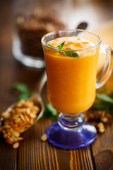 pumpkin smoothie with nuts and honey