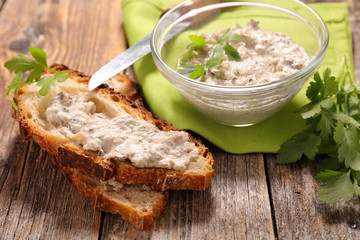 fish spread and bread