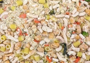 White bean dry soup mix close view.