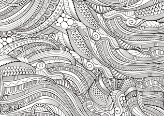 Abstract sketchy decorative doodles hand drawn ethnic pattern