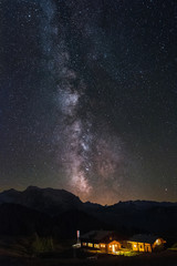 Fototapeta na wymiar Milky Way over mountains
