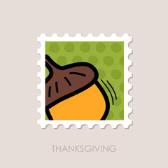 Acorn stamp. Harvest. Thanksgiving vector