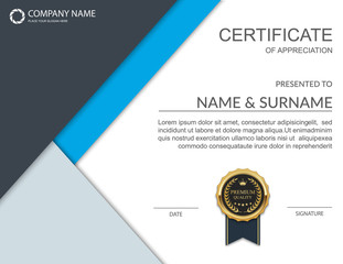 Certificate of appreciation, Diploma template design. Vector
