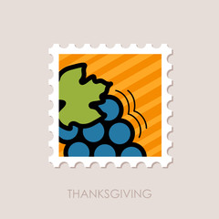 Bunch of grapes stamp. Harvest. Thanksgiving