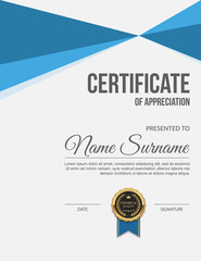 Certificate of appreciation, Diploma template design. Vector