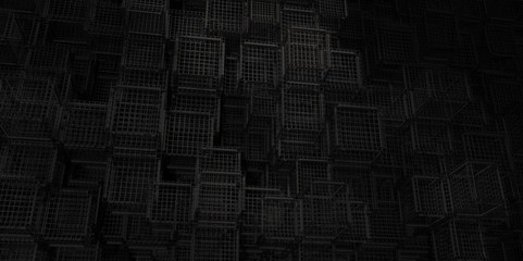 Abstract Background of grid Cubes, made of Steel