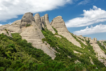 Fototapeta na wymiar Montserrat mountains in Catalonia