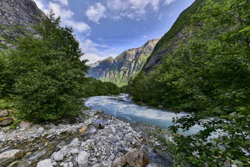 Naklejka na ściany i meble Beautiful landscape of Norway, Scandinavia - panorama 