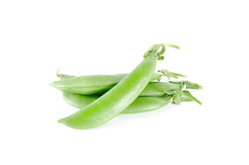 peas close up on white background