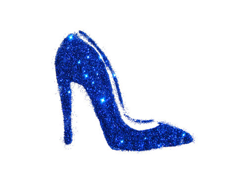 Custom Made, Blue and Silver Glitter High Heels. - Etsy