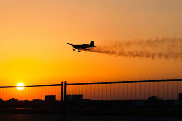 Air show at sunset