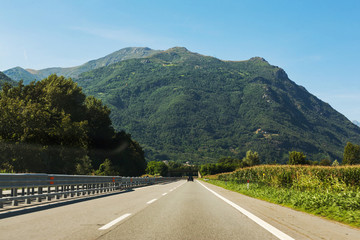 Roadway to the mountains