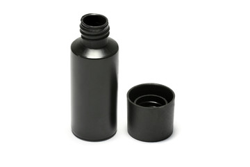 Plastic bottle of body care and beauty products / studio photography of plastic bottle for shampoo - isolated on white background