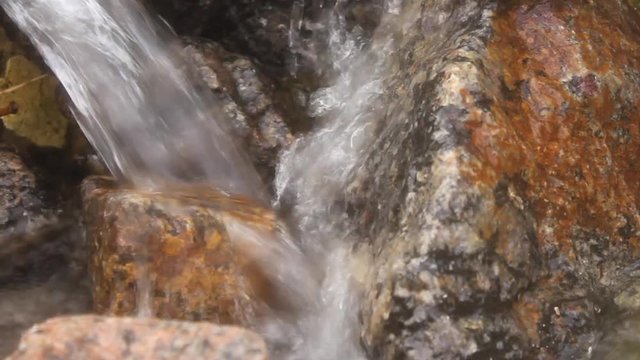 Mountain stream flowing over rocks