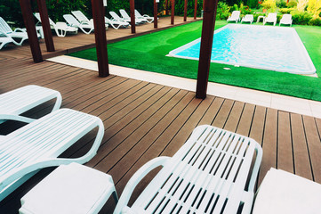 Pool with lounge chairs