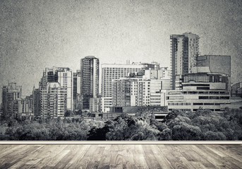 Fototapeta premium City design on wall
