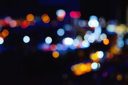 blurred  lights of the night city