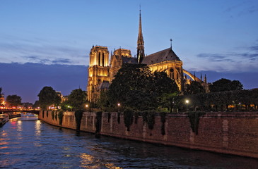 Notre Dame Cathedral at sunset. Paris, France - HDR