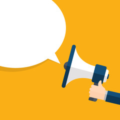 Hand holding megaphone icon