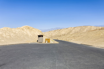 empty parking place at death valley