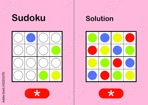  sudoku 4x4 Color Hard Stock Image And Royalty free Vector Files On 