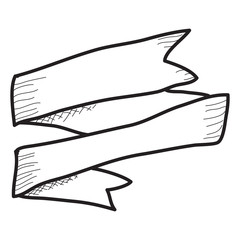 Doodle sketch of a banner on white background