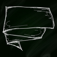 Doodle sketch of a banner on a blackboard background