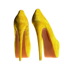 yellow female shoes