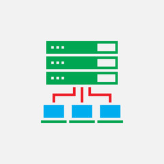 Obraz premium server solid icon, colorful vector pixel perfect illustration, pictogram isolated on white