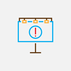 ad billboard line icon, colorful outline vector illustration, linear pictogram isolated on white