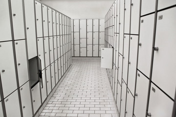 Changing room in a swimming pool