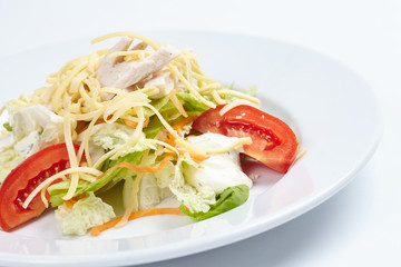 salad with ham