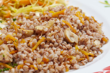 buckwheat with cutlet