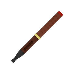 Brown electronic cigarette icon in flat style on a white background vector illustration