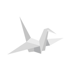 Paper dove icon in flat style on a white background vector illustration