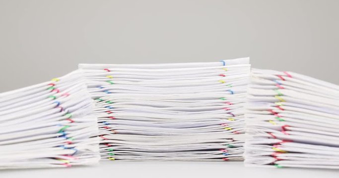 Overload paperwork have dual blur pile document foreground time lapse