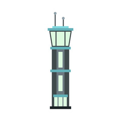 Airport tower icon in flat style on a white background vector illustration
